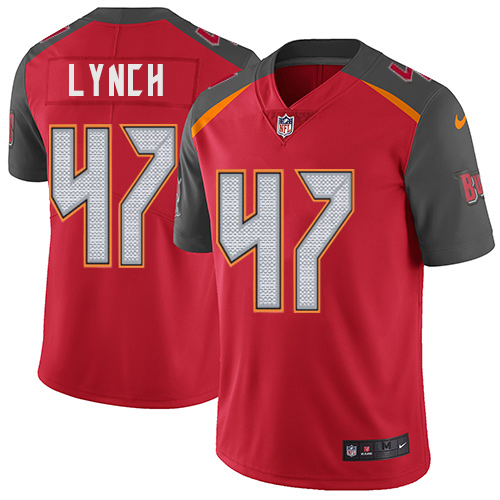 Nike Buccaneers #47 John Lynch Red Team Color Men's Stitched NFL Vapor Untouchable Limited Jersey - Click Image to Close